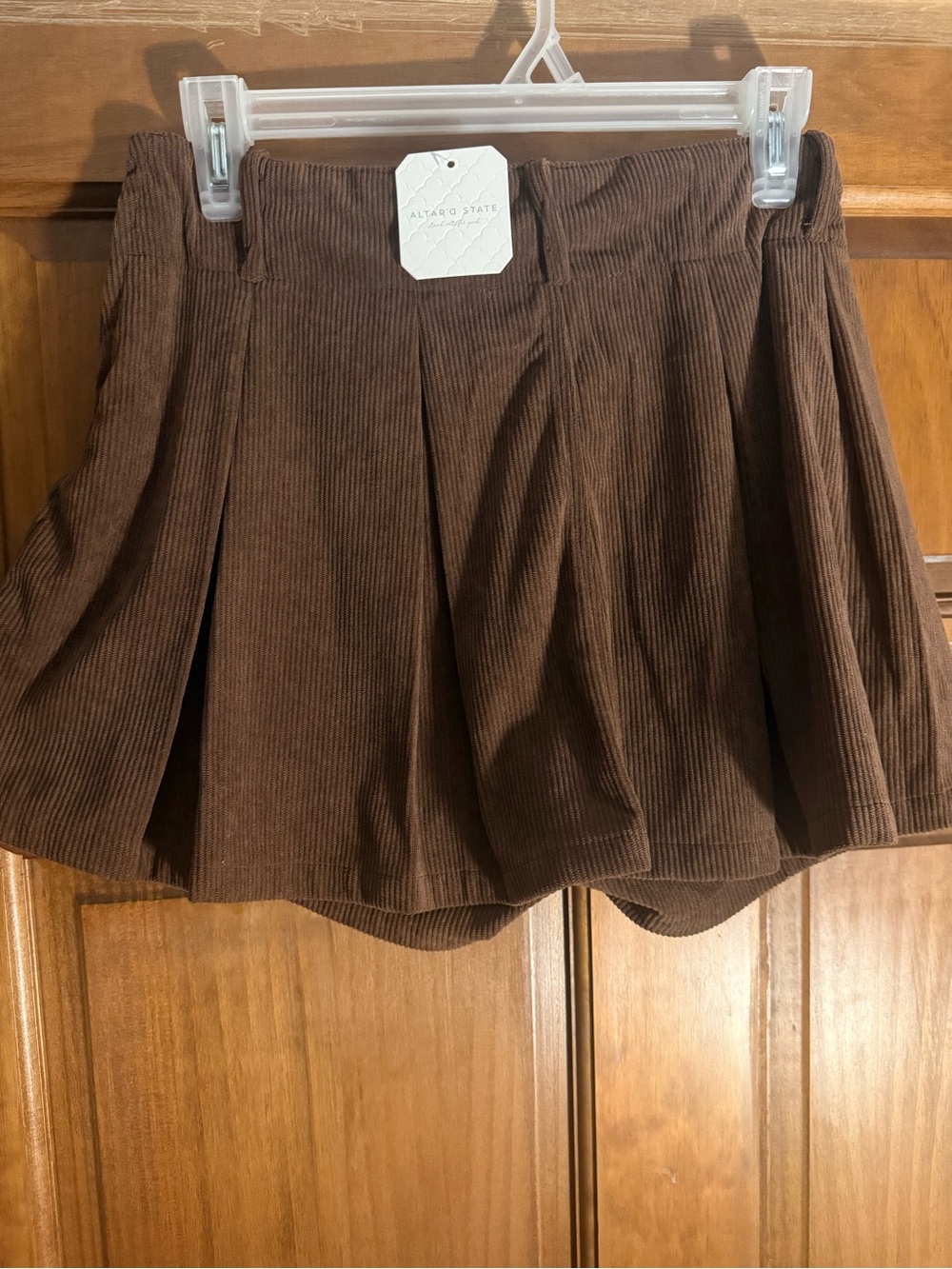 Altar’d State Women’s Corduroy Mini Skirt in Toffee Brown
